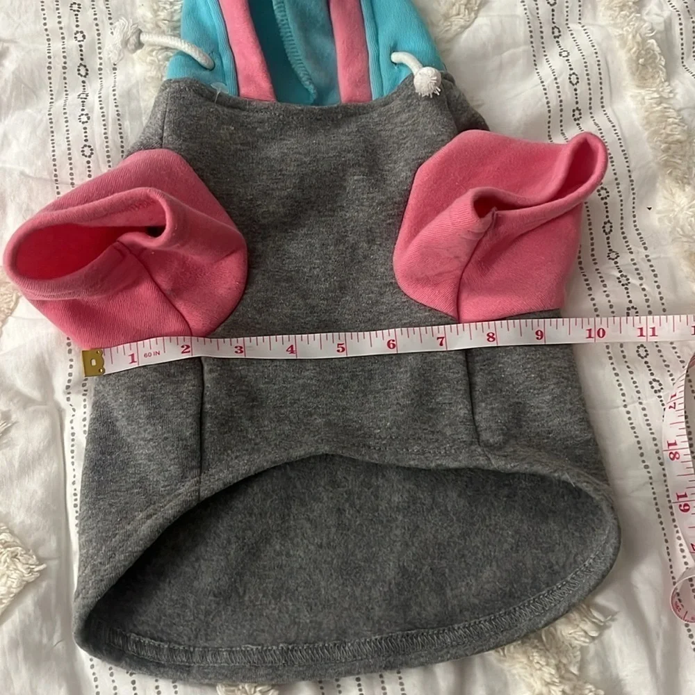 small dog grey hooded sweatshirt